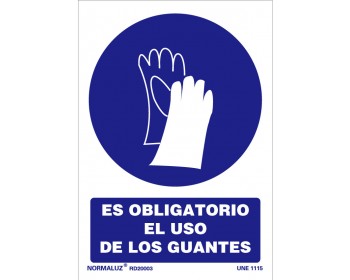 Señal uso obligatorio guantes 21x30
